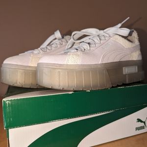 Puma Mayze Mono suede sneakers, light mauve and grey, size 6 women's